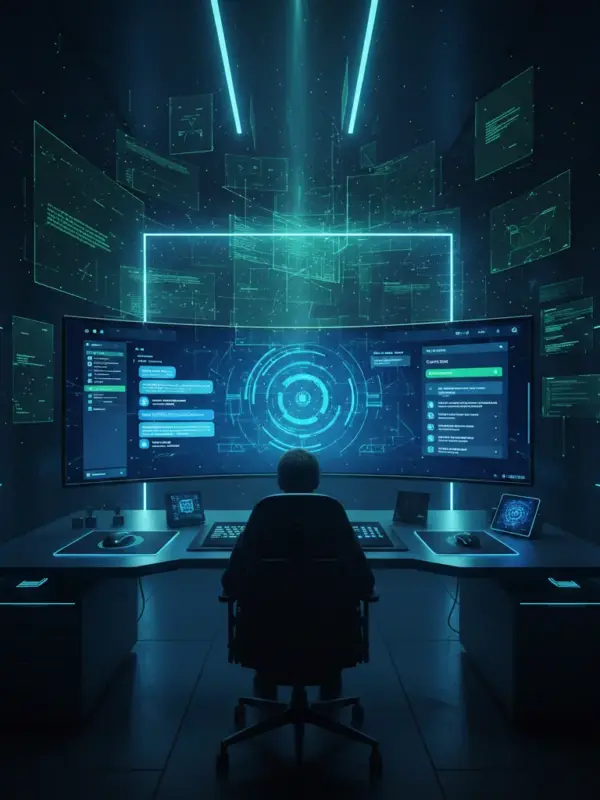 Futuristic AI search interface representing Generative Engine Optimisation